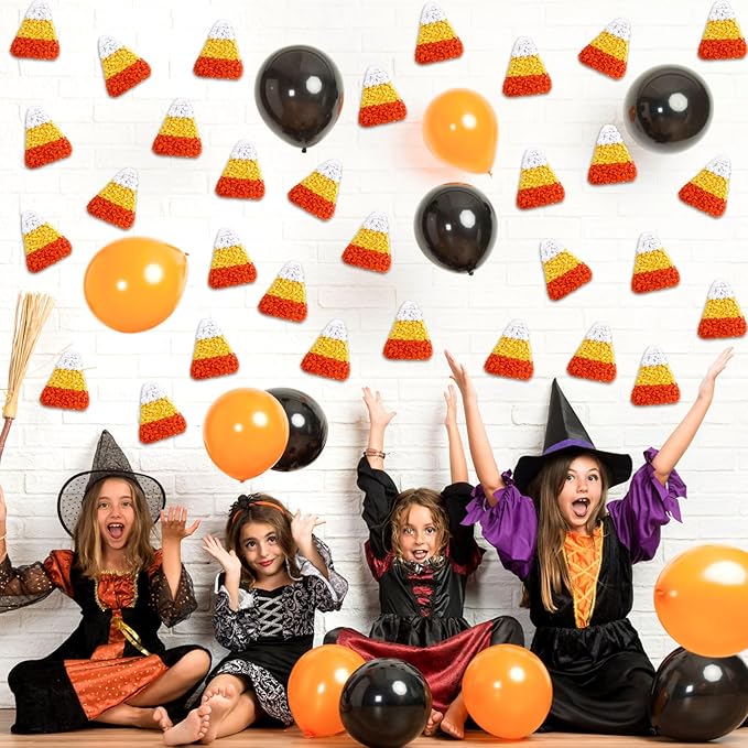 24 Pcs Red Ribbon Week Supplies Halloween DIY Craft Candy Corn Tissue Paper Craft Bulletin Board Decor for Student School Classroom Publicity Charity Event