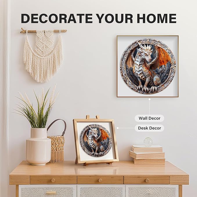 Wooden Puzzles for Adults, Cave Dragon Wood Puzzle, Wood Adult Puzzle, Wooden Puzzle for Family Game and Birthday Gifts for Women Men (L-13.4 * 13.4in 300pcs)