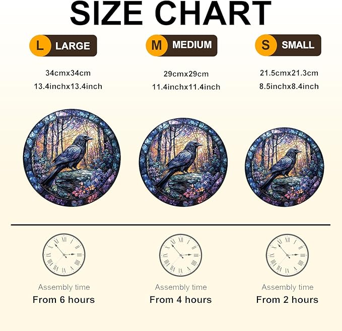 Wooden Puzzles for Adults, Wooden Jigsaw Puzzles, Exquisite Raven Puzzle, Gifts for Family or Friends for Any Holiday.(8.5 * 8.5 in 100pcs)