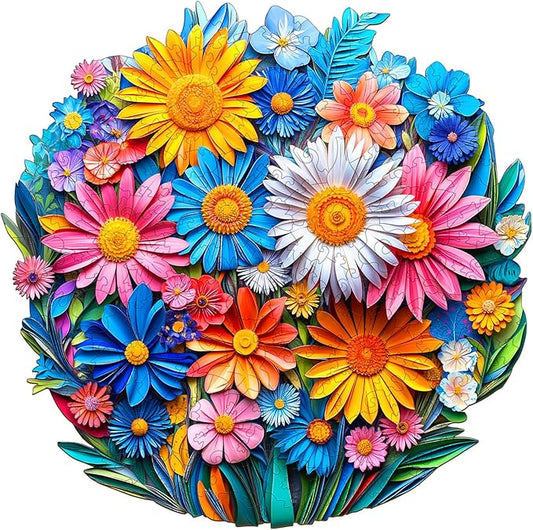Wooden Puzzles for Adults - Paper Flower Wooden Jigsaw Puzzle - Unique Animal Shaped Wood Puzzles Adult - Christmas Birthday Gifts for Adults/Friends/Family - 200pcs 11.4 * 11.3in