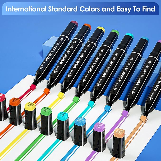 Banral 48 Colors Alcohol Markers Set, Dual Tip Alcohol Based Markers, Art Markers Pens for Artists Kids Adult Coloring, Permanent Illustration Sketch Markers for Drawing with Case and Holders
