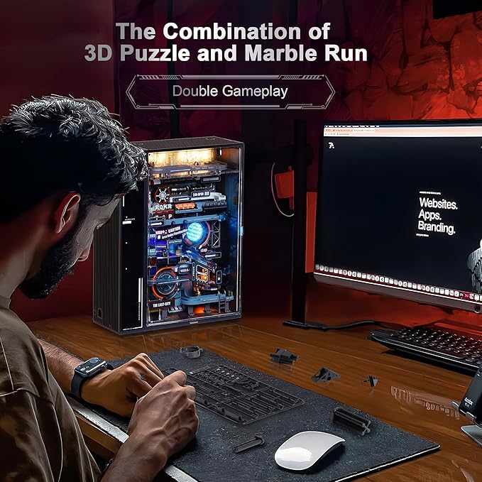 ROKR 3D Puzzles Building Toy Sets Marble Run Model Kits for Adults, DIY Hobbies for Men Women (Parallel World MR01S)