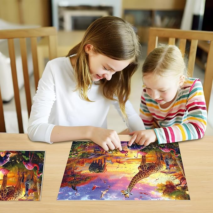 300 Piece Puzzles for Adults,Animals of The Savannah Jigsaw Puzzle for Adults Kids Seniors,Recycled Cardboard Large Piece Puzzle 300 Piece,Family Activity Great Gift for Family Friends 20.5 * 15 in