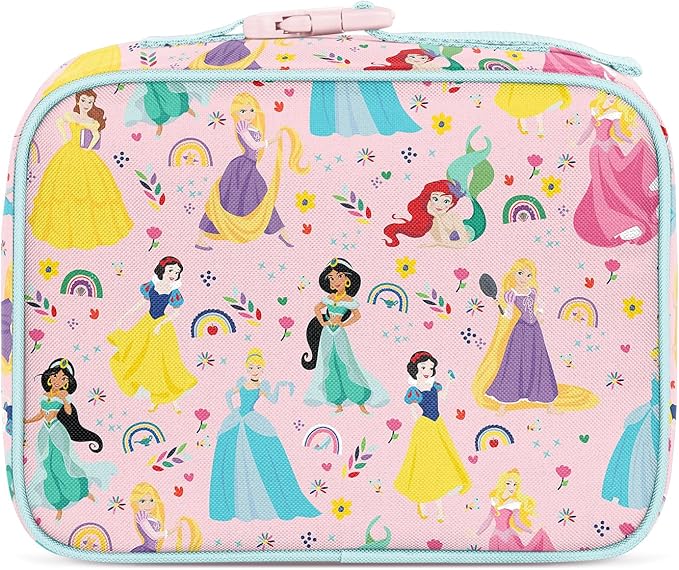 Simple Modern Disney Kids Lunch Box for School | Reusable Insulated Lunch Bag for Toddler, Girl, and Boy | Meal Containers with Exterior & Interior Pockets | Hadley Collection | Princess Rainbows