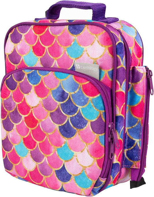 Kids Insulated Lunch Box w Snack Pocket & Expandable Water Bottle Holder For Girls- Waterproof Lunchbox Tote Keeps Food Hotter or Colder Longer - Reusable Back to School Bag Fits Most Bento Containers
