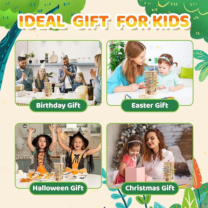 Montessori Wooden Board Games for Kids 3-8 Years,3 in 1 of Playing,Math Counting, Fine Motor Skills Toy,Family Travel Game,Educational Gift for Boys and Girls