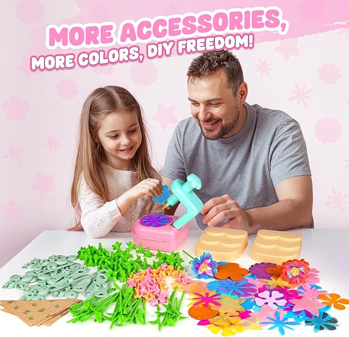 beefunni Flower Bouquet Craft Kits, DIY Arts and Crafts for Kids 4-6-8, Upgrade Wreaths & Colorful Flowers Toys for 4 5 6 7 8+Year Old Girl Birthday Gifts Ideas,Toddler Creative Educational Activities