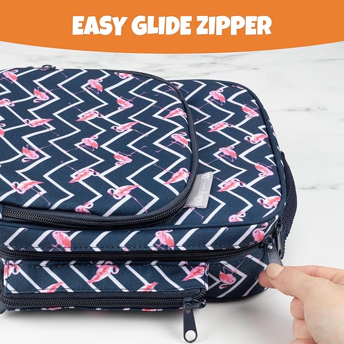 Kids Insulated Lunch Box w Snack Pocket & Expandable Water Bottle Holder For Girls- Waterproof Lunchbox Tote Keeps Food Hotter or Colder Longer - Reusable Back to School Bag Fits Most Bento Containers