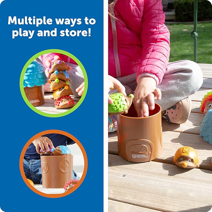 Learning Resources Spike the Fine Motor Hedgehog Sensory Tree House - 7 Pieces, Ages 18+ months Fine Motor and Sensory Toy, Toddler Educational Toys, Montessori Toys