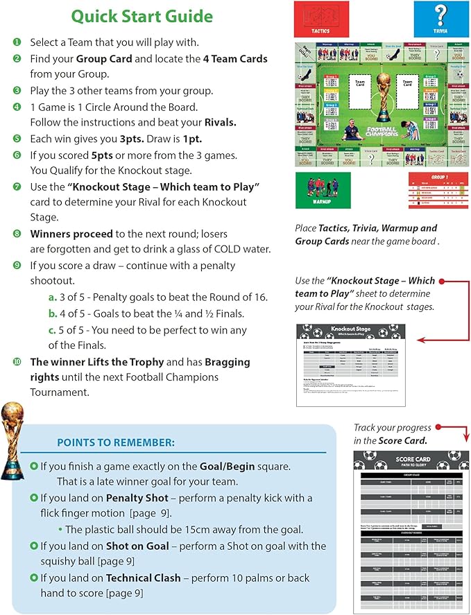 Football Champions Board Game - Family Board Games for Kids and Adults - Soccer Strategy Board Game Ages 14+ - Sports Trivia Game for 1-4 Players - Limited 2023 Cup Edition - by SanDim Creations