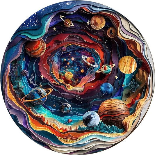 Wooden Puzzles Adults, 3D Vision Wooden Puzzle Adult 100 Pieces, Unique Animal Shaped Wood Challenging Jigsaw Puzzles Gifts for Adults, 8.4x8.4in Christmas Decor