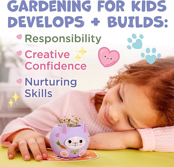 Creativity for Kids Plant-A-Pet: Bunny - Miniature Kit for Kids, Arts and Crafts for Kids, Small Gifts for Birthdays, Stocking Stuffers, and Easter Baskets (Ages 6+)