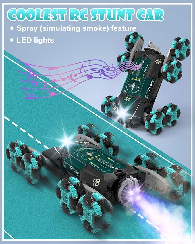 ATHLERIA 8WD Gesture Sensing Rc Stunt Car Toys for Ages 8-13,Hand Remote Control Cars-Double Sided 360°Rotating,Coolest Christmas Birthday Gifts Ideas for Boys Girls Kids Teens 8 9 10 11 12+ Year