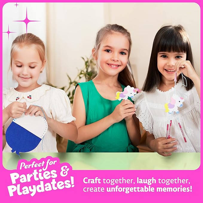 Unicorn Craft Kit for Girls - 12 Projects - Gifts for 5 Year Old Girl - Arts and Crafts for Kids 4-8 - Toys for Ages 5-7 - 4 5 6 7 8 Year Old Girl Birthday Gift - Unicorn Toys for Girls Age 4-6
