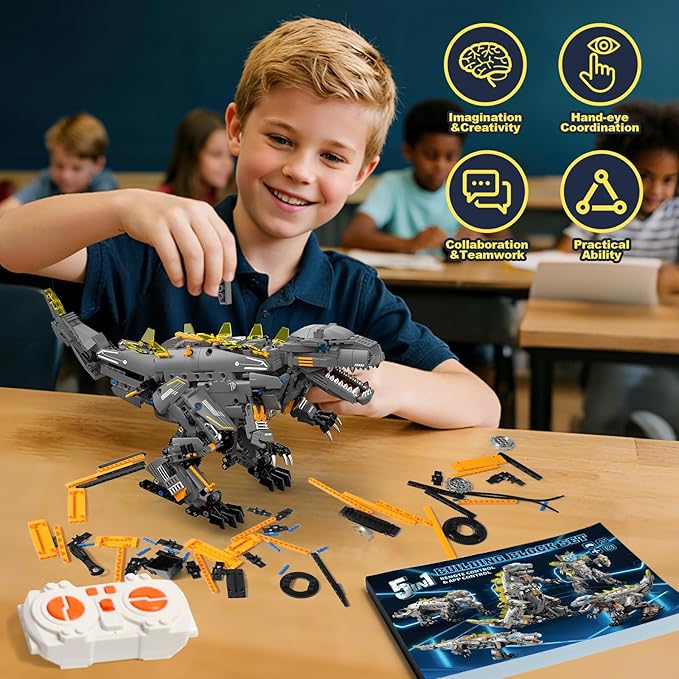 Sunrad 5 in 1 STEM Robot Building Kit, 935Pcs APP & Remote Control Robot Toys for Kids Age 8-14+, Engineering Technic Coding Robotic, Build RC Robots Set Science Educational Toy Gift for Boys Girls