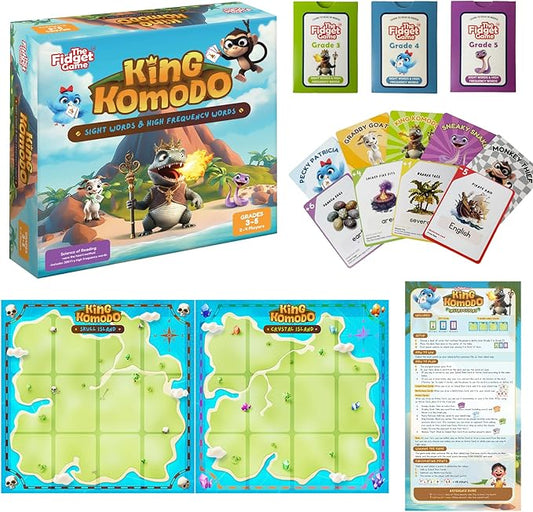 THE FIDGET GAME King Komodo - Learn to Read in Weeks, Master 300 Fry High-Frequency Words. Curriculum-Appropriate Sight Words Reading Games for Grades 3 to 5. for Children Ages 8 to 11 Years