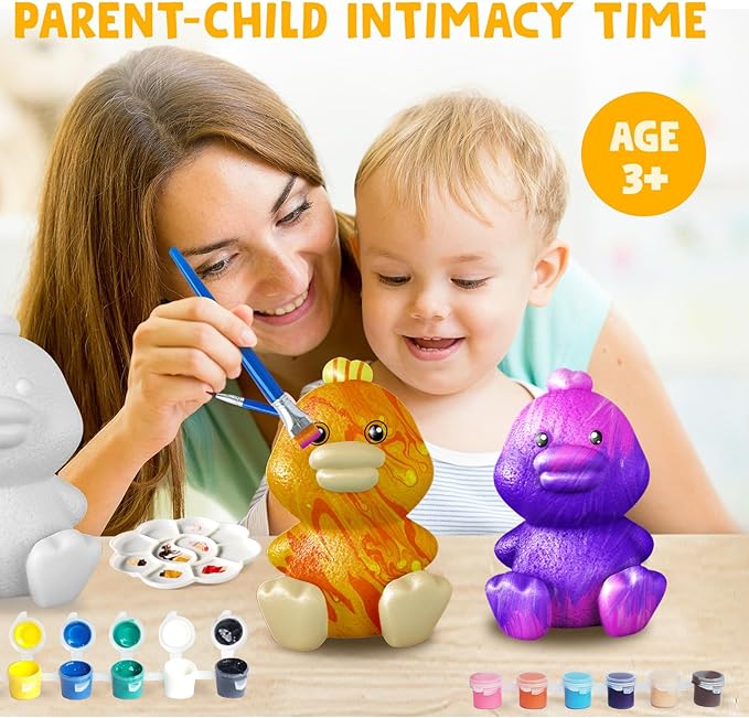 Goodyking Paint Your Own Duck Lamp Kit, DIY Duck Night Light, Arts & Crafts for Kids Ages 8-12, Painting Kit for Kids, Art Supplies Birthday Party Holiday Gift for Teens Girls Boys Age 3 4 5 6 7 8+