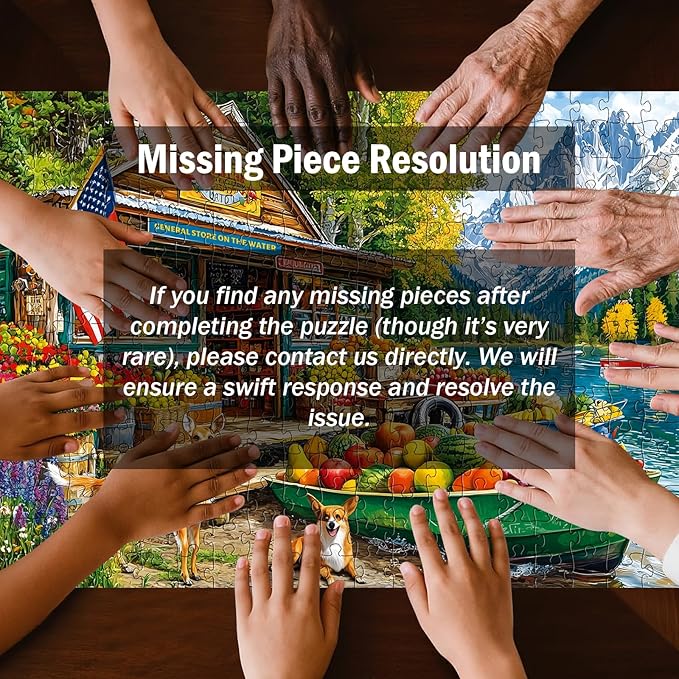 300 Piece Puzzles for Adults,Country Store Puzzles for Adults Children Seniors,Large Piece Dog Deer Fruit Puzzle for Kids Ages 8-10 10-12,Fun Challenging Landscape Family Puzzle Game Nights,20.5*15in
