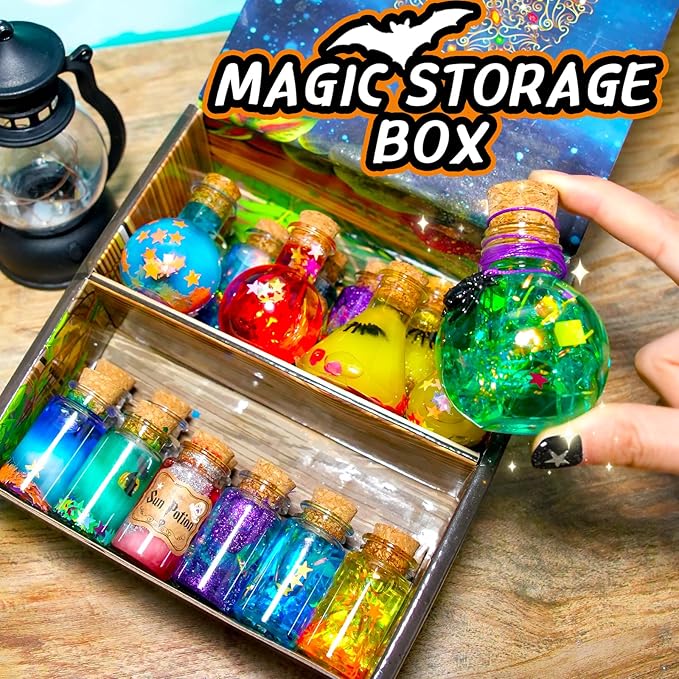 Magic Potions Craft Kit for Kids - Mix 20 Glow Witch Potion Bottles, Fairy Magic Potions Making Kit - Christmas Decorations Birthday Gifts for Girls Boys 6 7 8 9 10+
