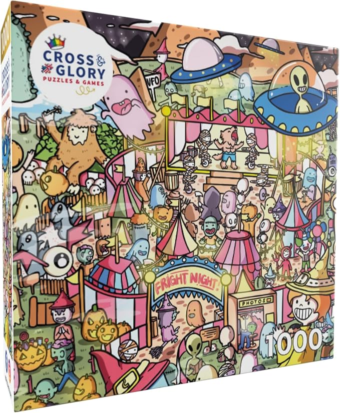 Cross & Glory - Monster's Gala: A Halloween HauntFest - 1000 Piece Jigsaw Puzzle for Adults & Kids 12+ | No Glare | Halloween Puzzles 1000 Pieces