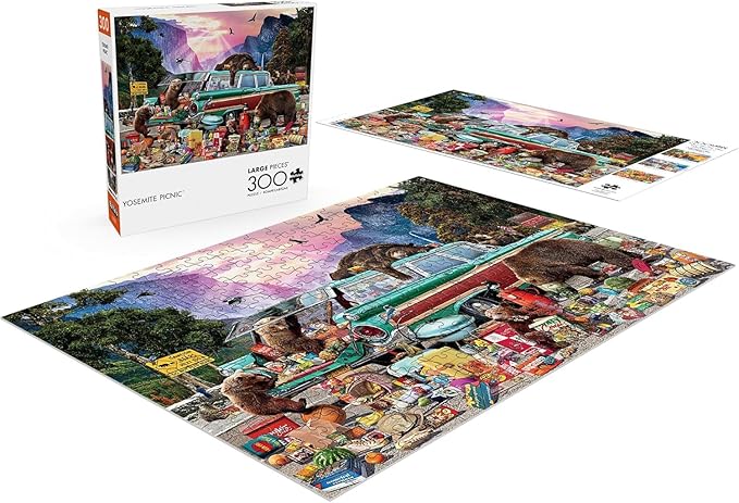 Buffalo Games - Garry Walton - Yosemite Picnic - 300 Piece Jigsaw Puzzle for Adults Challenging Puzzle Perfect for Game Nights - Finished Puzzle Size is 21.25 x 15.00