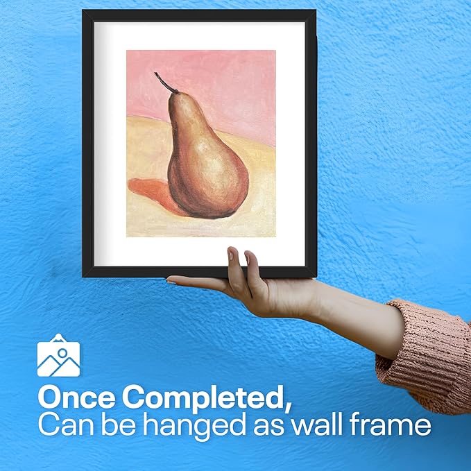 Painting4Real DIY Painting Kits for Adults and Kids with Video Tutorials: Learn How to Paint Golden Pear – Painting Set & Art Supplies Kit, Ideal for Modern Farmhouse Art – 9 Piece Acrylic Paint Set