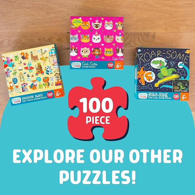 Chuckle & Roar Educational 100 PC Jigsaw Puzzle Adventure Awaits Edition