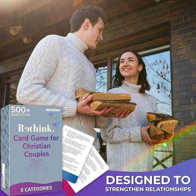QUOKKA Conversation Cards Game - Christian Couples Edition | Original Version | Religious Gift | Relationship Connection - Great Board Game for Married Husband & Wife