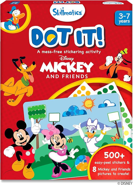 Skillmatics Dot It Sticker Art - Disney Mickey & Friends, Mess-Free Fun for Kids, 500+ Stickers, Craft Kits, DIY Scrapbooking Activity, Travel Toys, Gifts for Boys & Girls Ages 3, 4, 5, 6, 7