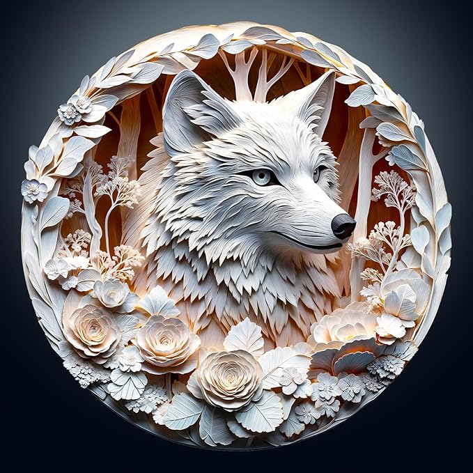 KAAYEE Wooden Puzzles for Adults, 3D Vision Effect Wolf Wooden Jigsaw Puzzles Unique Shape Advanced Wood Puzzle Adult, Fathers Mother‘s Day Birthday Family Game (M 11.4 * 11.4in 200pcs)