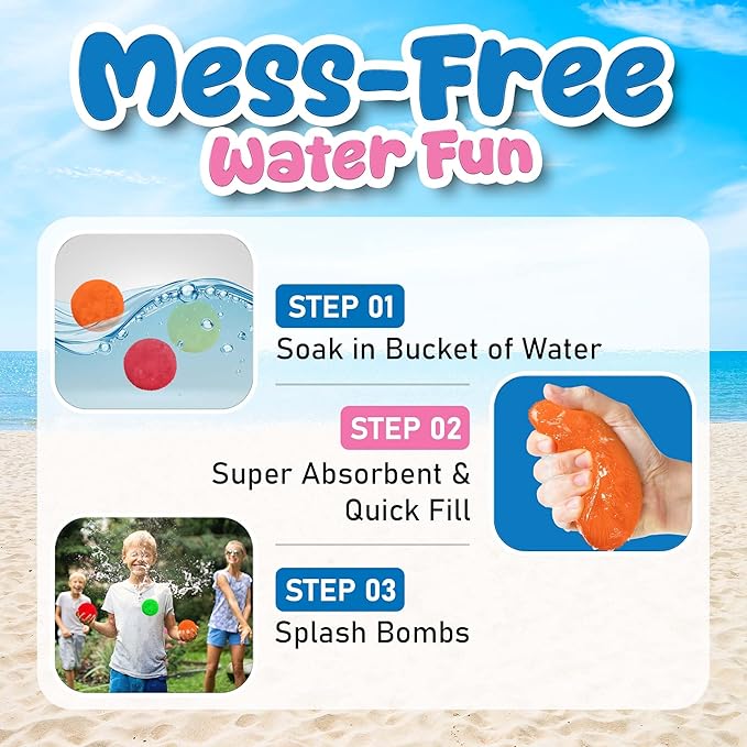 10 PCS Reusable Water Balls – Reusable Water Balloons for Kids & Adults, Outdoor Water Toys for Pool, Beach & Backyard Games – Fun Summer Toys for Boys & Girls, Great for Party