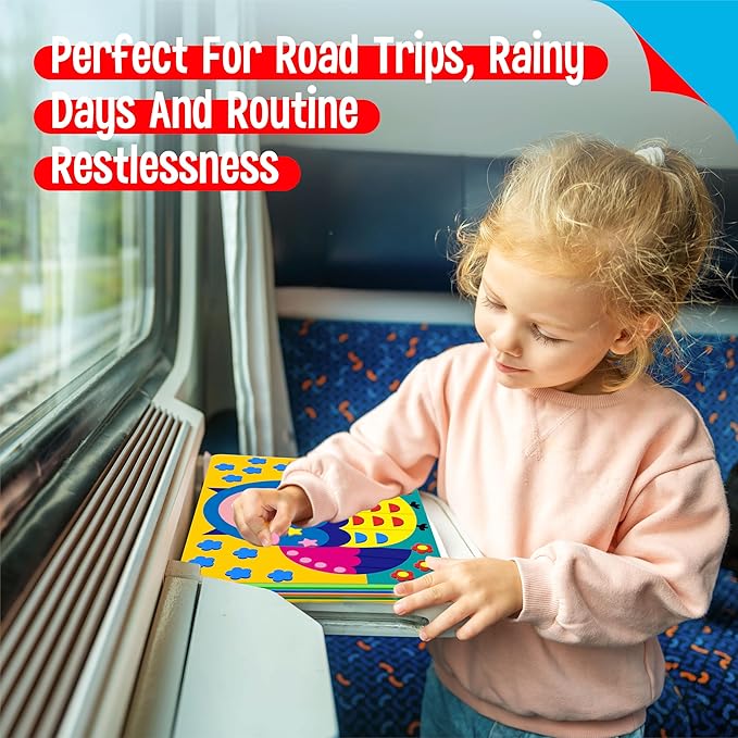 Foam Sticker Art Activity, 20 Farm Animal Art Boards with 1660 Foam Stickers in 10 Colors, Funny DIY Activity Creative Craft Kits Travel Game for Kids, Boys & Girls