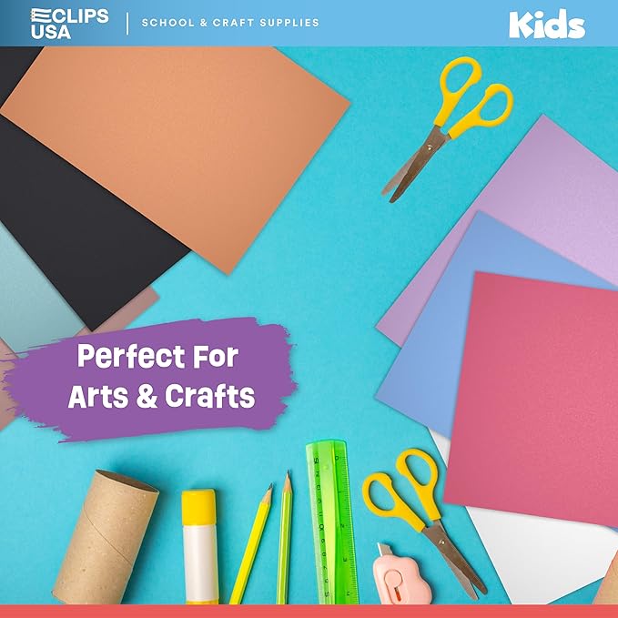 Construction Paper Bulk (50 Sheets) 9 x 12 Construction Paper for Kids, Color Art Paper, Assorted Colors, 50 Sheets Per Pack, (1 Pack)