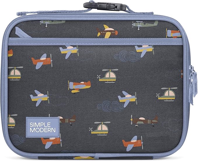 Simple Modern Kids Lunch Box for School | Reusable Insulated Lunch Bag for Toddler, Girl, and Boy | Meal Containers with Exterior & Interior Pockets | Hadley Collection | Wheels Up
