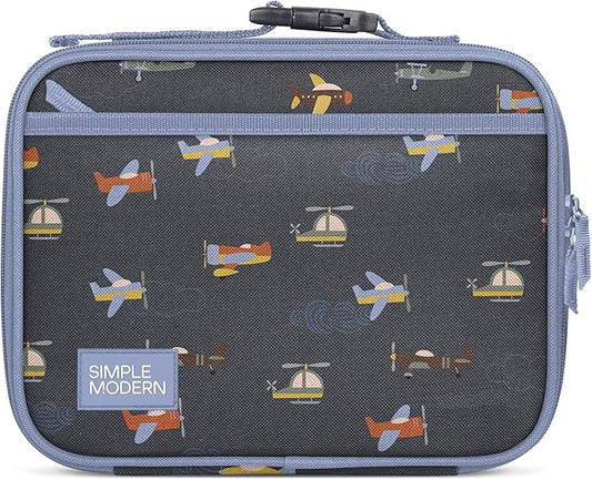 Simple Modern Kids Lunch Box for School | Reusable Insulated Lunch Bag for Toddler, Girl, and Boy | Meal Containers with Exterior & Interior Pockets | Hadley Collection | Wheels Up