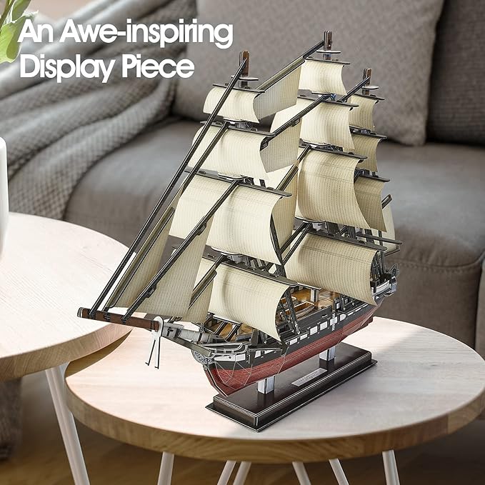 CubicFun 3D Ship Puzzles for USS Constitution Sailing Boat Models for Adults and Teens Toys, 193 Pieces