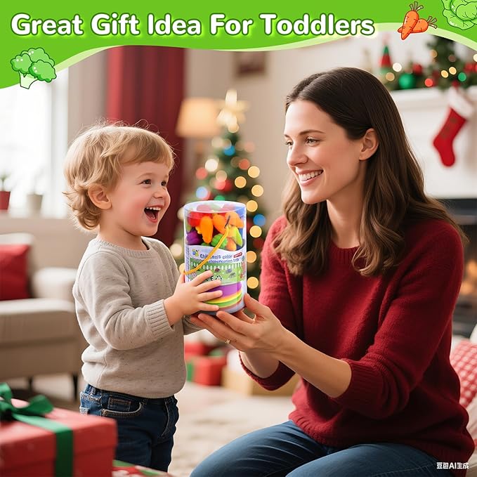 USATDD Counting Vegetables Color Sorting Matching Games with Bowls Preschool Learning Activities for Educational Sensory Montessori STEM Toy Sets Gift for Toddlers Kids Boys Girls Aged 3-5
