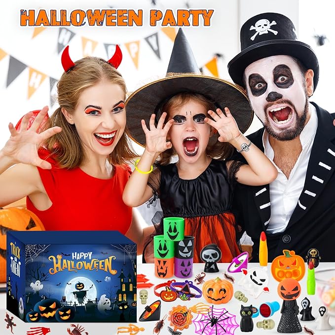 380PCS+ Halloween Party Favors for Kids - Halloween Toys Bulk for Goodie Bag Stuffers, Trick or Treat and Classroom Prizes, Fidget Toys Bulk for Boys Girls