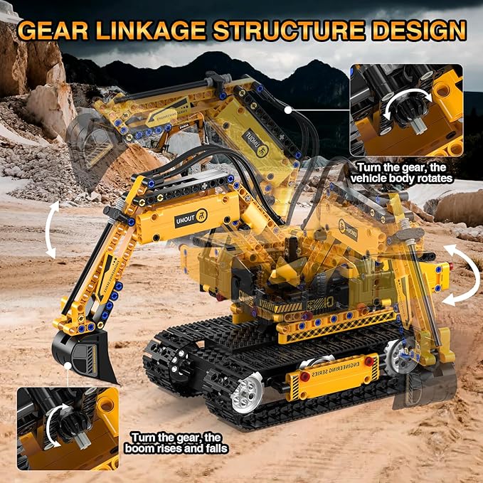 5 in 1 STEM Robot Building Kit, 535 Pcs Remote Control Excavator Science Educational Kit, Technic Coding Robotic Toys Gift for Kids 6 7 8 9 10 11 12+ Years Old Boys Girls