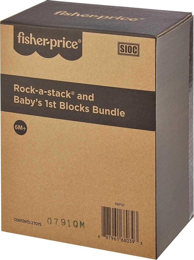 Fisher-Price Infant Toy Set, Baby’s First Blocks (10 Shapes) and Rock-a-Stack Ring Stacking Activity for Ages 6+ Months