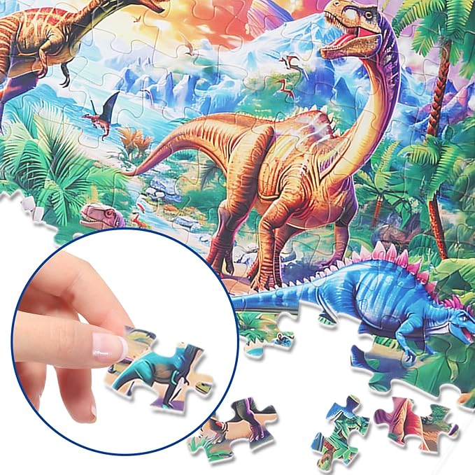 100 Pieces Puzzles for Kids Ages 4-10 Year Old Toddler Dinosaurs Jigsaw Puzzle for Ages 4-6 Educational Toys for Children Boys Girls Ages 4-6 6-8 8-10