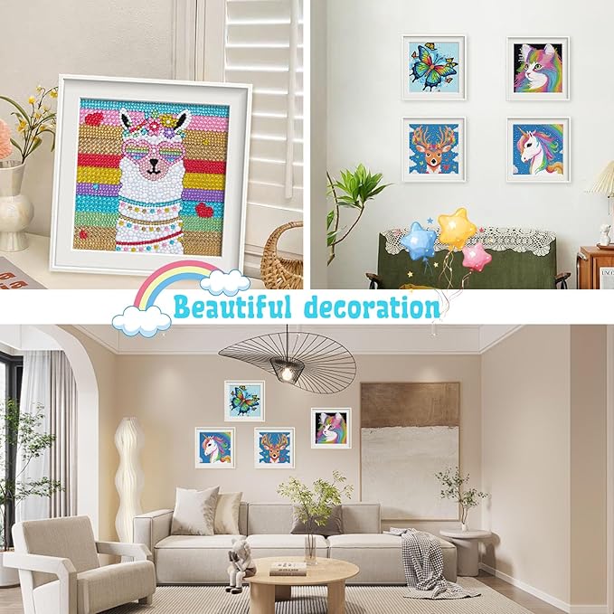 Libfx Diamond Art Kits for Kids 3 PCS Diamond Art for Girls Boys Beginners Arts and Crafts for Kids Ages 8-12 (Alpaca-Dog)