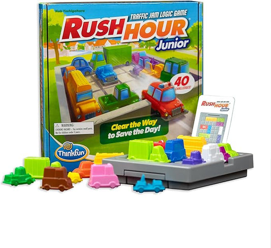 ThinkFun Rush Hour Junior - Classic Traffic Jam Logic Game - New Look for 2024 - STEM Toy for Kids - Engaging Puzzles for Ages 5 and Up - Junior Edition - MESH Accredited