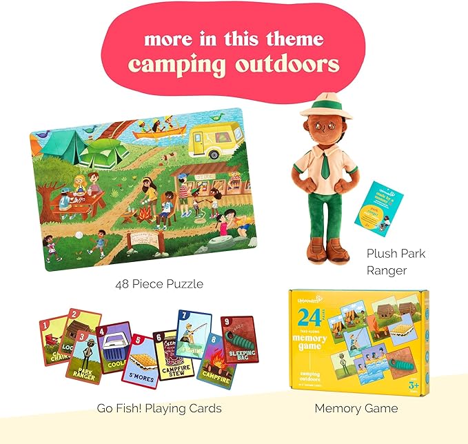 Upbounders- Camping Outdoors Jumbo Puzzle - 48 Large Pieces - Preschool First Puzzle for Boys Girls Ages 4 Years and Up (Multicultural)