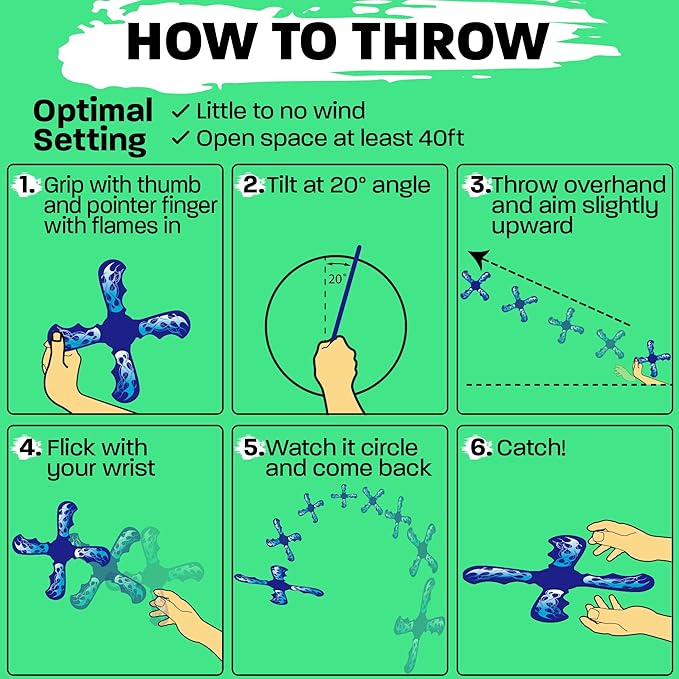 Boomerang for Kids - It Really Does Fly Back - Fun & Easy to Use Gifts for Boys & Girls - Best Toys for Ages 8-13 Gift Idea - Soft Foam Design Stocking Stuffers for Kids 6 7 8 9 10 Year Old Boy Gifts