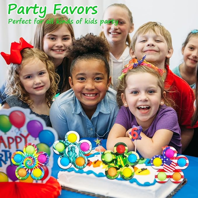 50Pcs Fidget Spinner Bulk Toys, ADHD Autism Fidgets for Teens Toddler, Sensory Pop it Fidget Toys Pack, Party Favors Gifts for Kids 8-12 3-5, Classroom Prizes for Girls Boys Students
