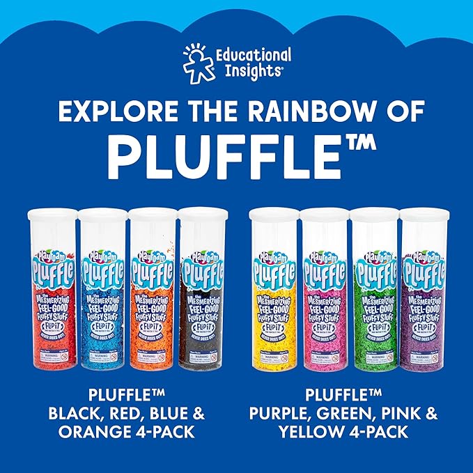 Educational Insights Pluffle® Ocean Sensory Set with 2 Colors of Pluffle, 9 Piece Set, Ages 3+