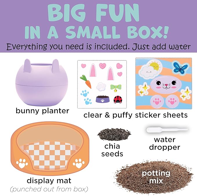 Creativity for Kids Plant-A-Pet: Bunny - Miniature Kit for Kids, Arts and Crafts for Kids, Small Gifts for Birthdays, Stocking Stuffers, and Easter Baskets (Ages 6+)