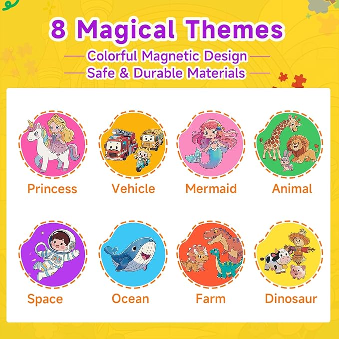 Magnetic Puzzle Party Favors for Kids: 24-Pack Bulk Magnetic Puzzle Books, Toddler Travel Toys for Car Airplane, Birthday Party Supplies, School Classroom Prizes, Stocking Stuffers for Girls Boys