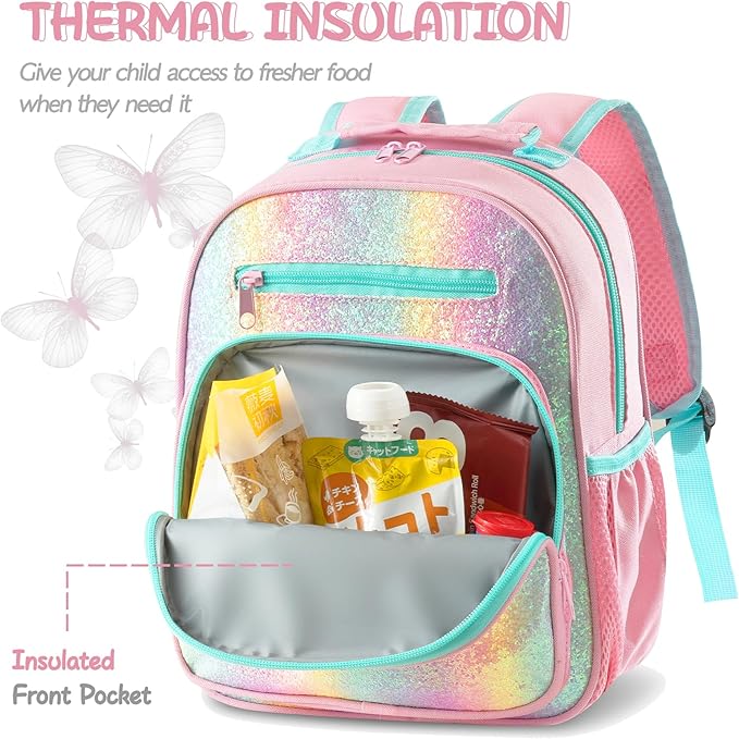 Toddler Backpack for Girls 2-4,Preschool Kindergarten Butterfly Backpacks,Small Backpack for Kids,Toddler Bookbag with Chest Strap